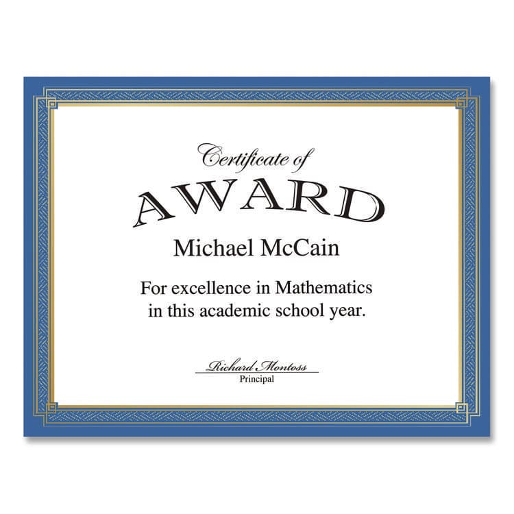 GEOGRAPHICS Tree Free Award Certificates, 8.5 x 11, White with Elegant Blue/Gold Border, 15/Pack (GEO49949) thumbnail 3