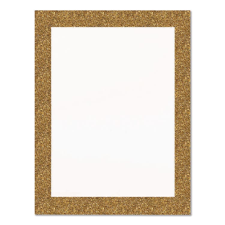GEOGRAPHICS Glitter Poster Board, 22" x 28", Heavyweight, White with Gold Border, 25/Pack (GEO24448M)