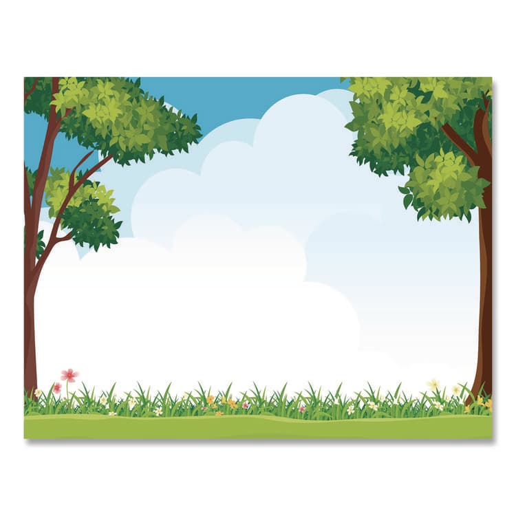 GEOGRAPHICS Tree Free Award Certificates, 8.5 x 11, Green/Brown/Blue, with Outside Scene Border, 15/Pack (GEO49950)