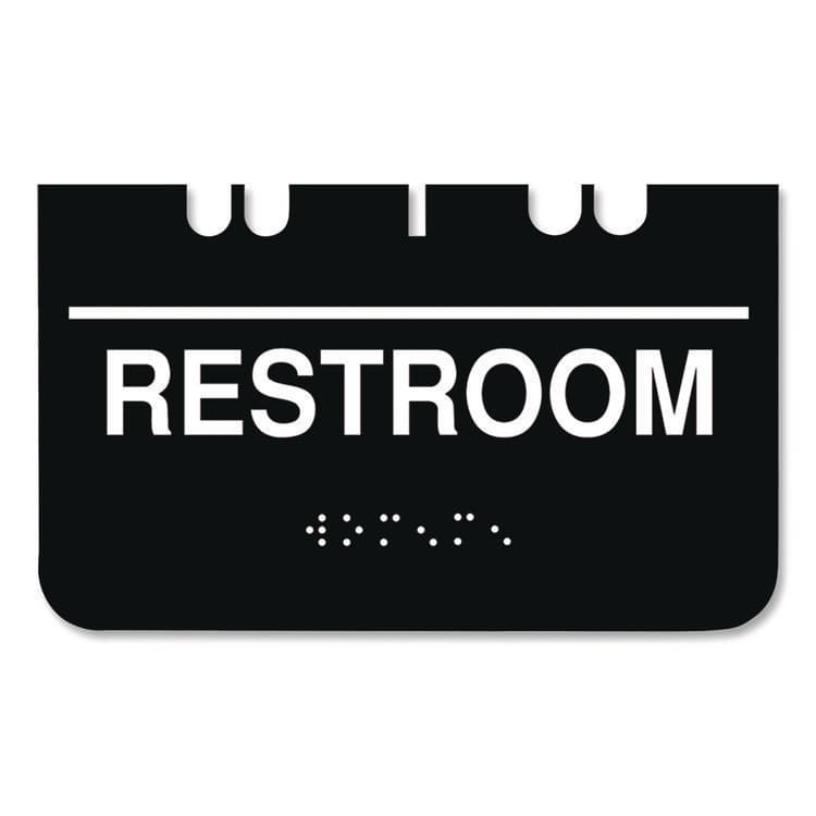 CONSOLIDATED STAMP Indoor Restroom Door Sign, Unixex 5.5 x 8.5, Black/White (CSC098096) thumbnail 3