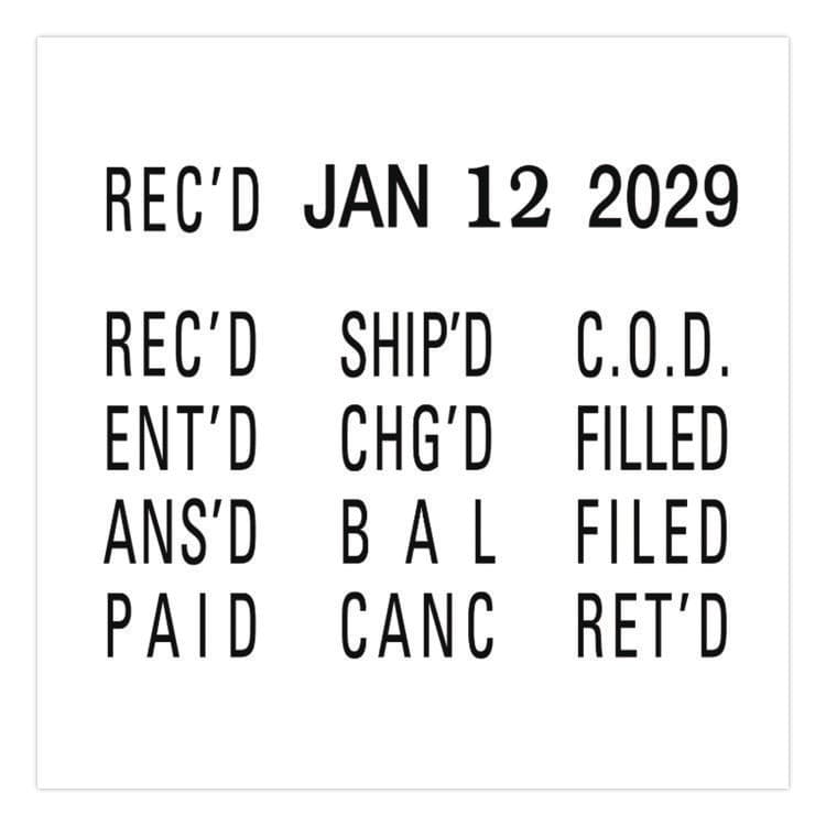 CONSOLIDATED STAMP Classic Line Message Dater, 5 Years, 12 Phrases, 1.75 x 0.18, Black Ink (COS011029) thumbnail 3