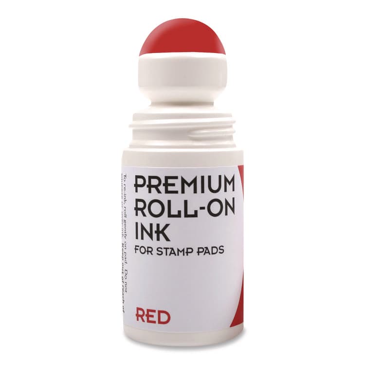 CONSOLIDATED STAMP Premium Roll-On Ink, 2 oz, Red (CSC030260) thumbnail 4
