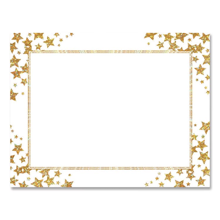 GEOGRAPHICS Award Certificates, 8.5 x 11, White with Gold/White Star Border, 25/Pack (GEO49951)
