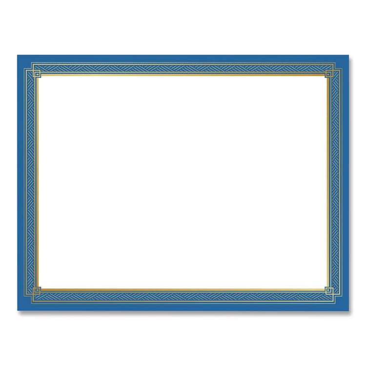 GEOGRAPHICS Tree Free Award Certificates, 8.5 x 11, White with Elegant Blue/Gold Border, 15/Pack (GEO49949)