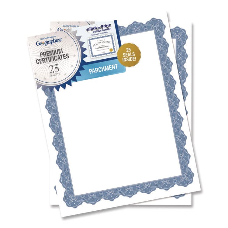 GEOGRAPHICS Award Certificates, 8.5 x 11, White with Braided Blue Border, 25/Pack (GEO40725OD) thumbnail 2
