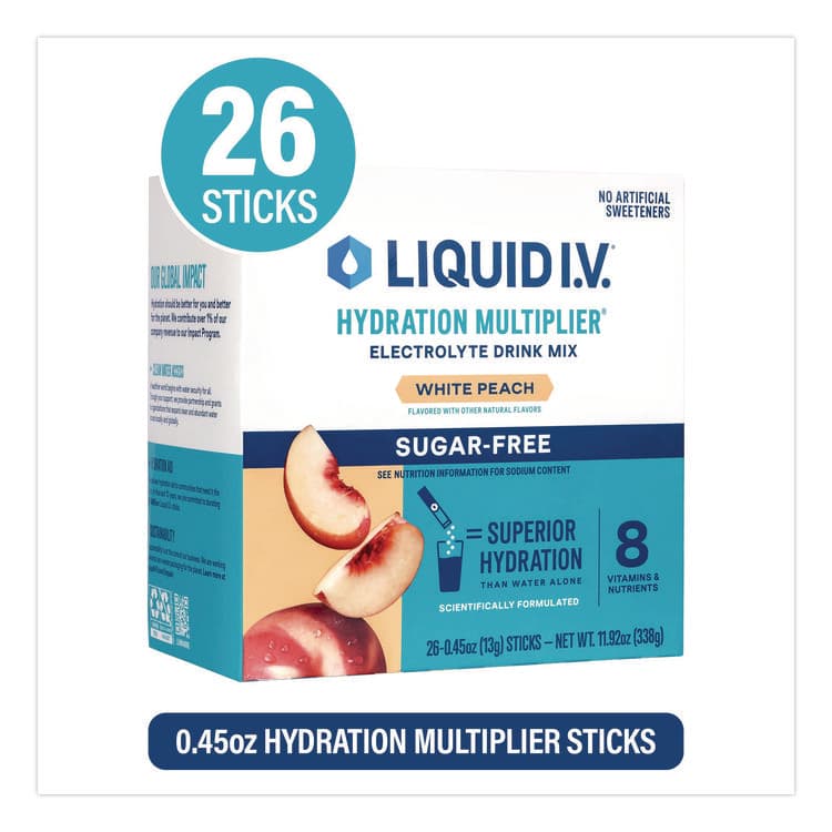 UNILEVER Sugar-Free Hydration Multiplier, White Peach, 26 Packets/Box (GRR22002515) thumbnail 2
