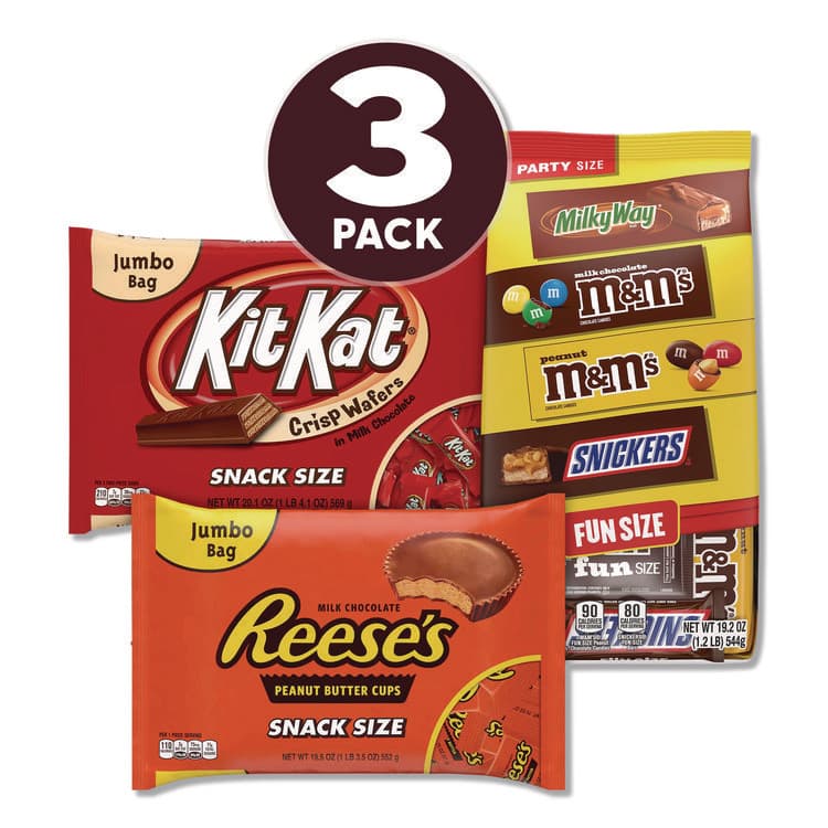 SNACK BOX PROS Chocolate Assortment, Assorted Fun and Snack Sizes, 3 Bags/Pack (GRR60004179) thumbnail 2