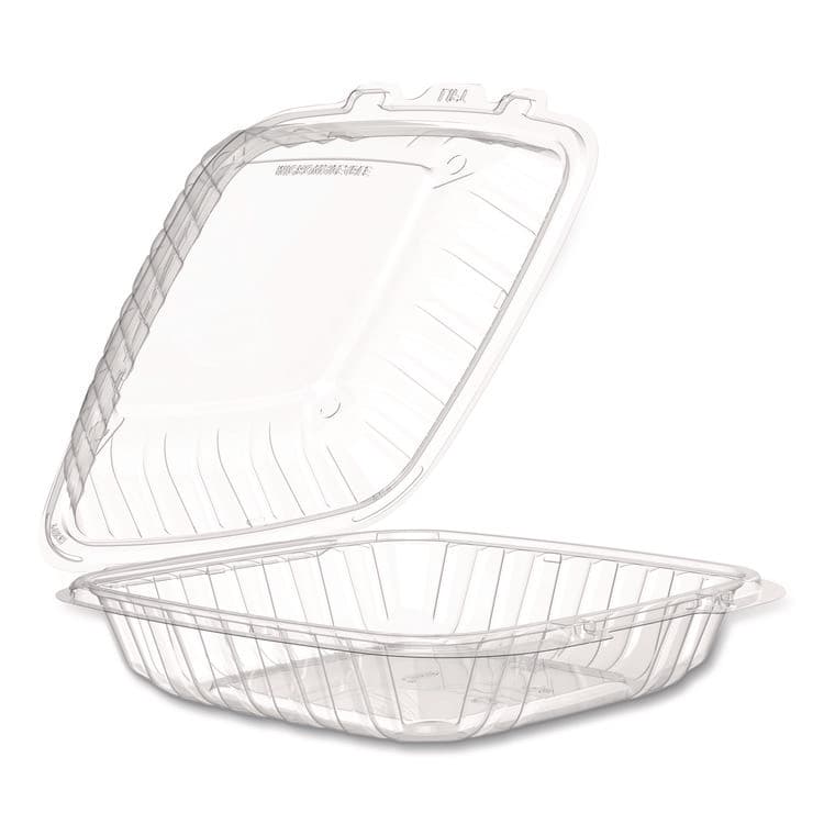 DART Microwaveable Hinged Containers, ProPlanet Seal, 9 x 8.75 x 3, Clear, Plastic 150/Carton (DCC90PPHT1)