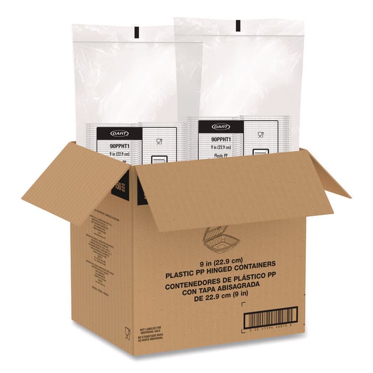DART Microwaveable Hinged Containers, ProPlanet Seal, 9 x 8.75 x 3, Clear, Plastic 150/Carton (DCC90PPHT1) thumbnail 4