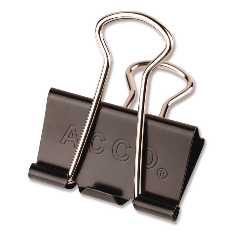 ACCO BRANDS, . Binder Clips, 0.63" Capacity, Medium, Black/Silver, Dozen (ACC72050) thumbnail 4