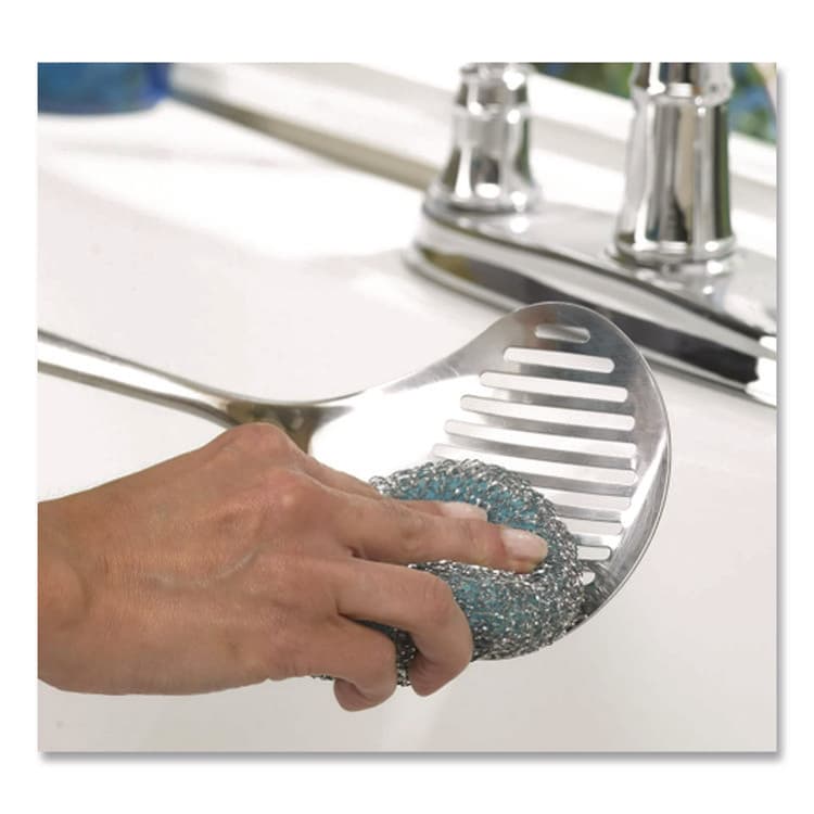 PROCTER & GAMBLE Ultra Steel Scrubbers, Gray/Silver, 3/Pack (PGC437777) thumbnail 2