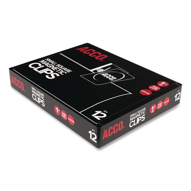 ACCO BRANDS, . Magnetic Clips, 0.88" Jaw Capacity, Silver, 12/Pack (ACC72131) thumbnail 2