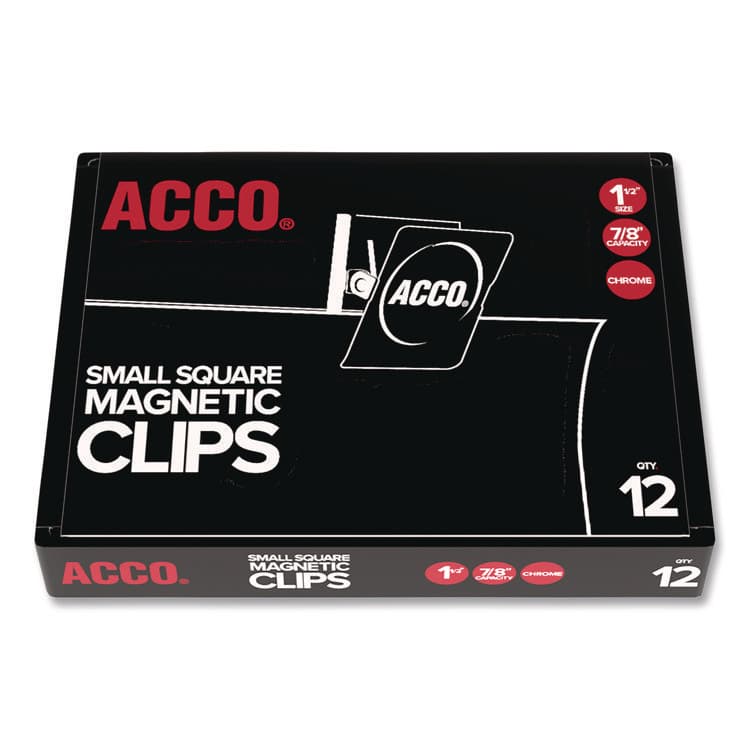ACCO BRANDS, . Magnetic Clips, 0.88" Jaw Capacity, Silver, 12/Pack (ACC72131)