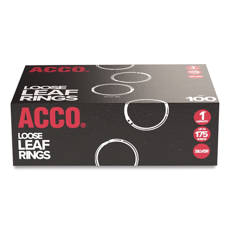 ACCO BRANDS, . Metal Book Rings, 1" Diameter, 100/Box (ACC72202)