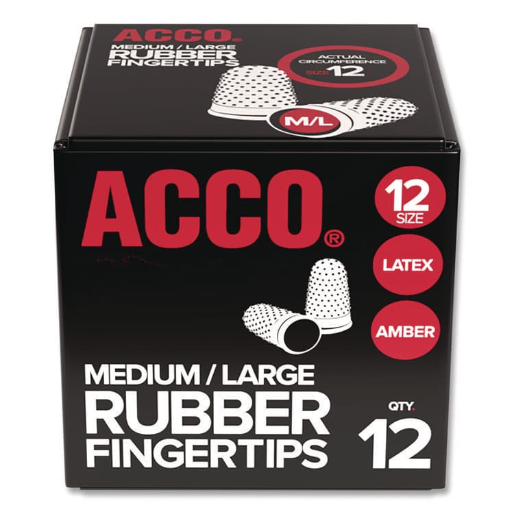 ACCO BRANDS, . Rubber Finger Tips, 12 (Medium-Large), Amber, Dozen (SWI54032)