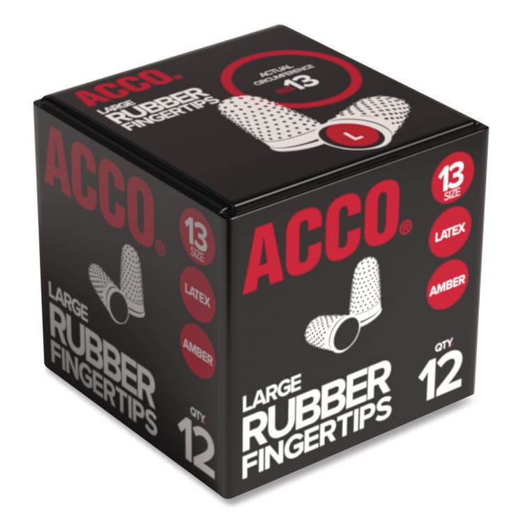 ACCO BRANDS, . Rubber Finger Tips, 13 (Large), Amber, Dozen (ACC54033) thumbnail 3