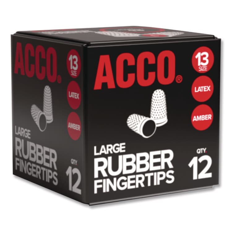 ACCO BRANDS, . Rubber Finger Tips, 13 (Large), Amber, Dozen (ACC54033) thumbnail 2