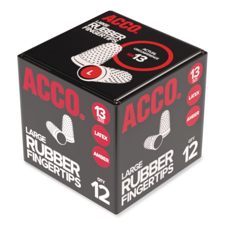 ACCO BRANDS, . Rubber Finger Tips, 13 (Large), Amber, Dozen (ACC54033)