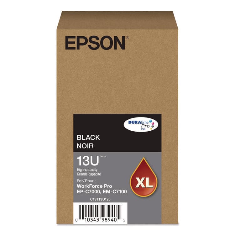 EPSON AMERICA, . T13U120 (T13U) DURABrite Pro High-Yield Ink, 5,800 Page-Yield, Black (EPST13U120)