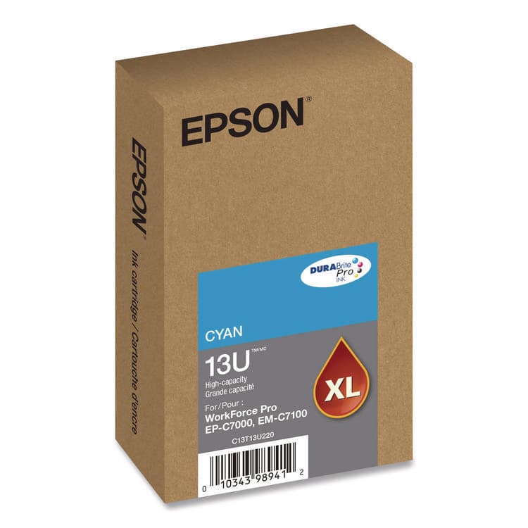 EPSON AMERICA, . T13U220 (T13U) DURABrite Pro High-Yield Ink, 4,600 Page-Yield, Cyan (EPST13U220) thumbnail 2
