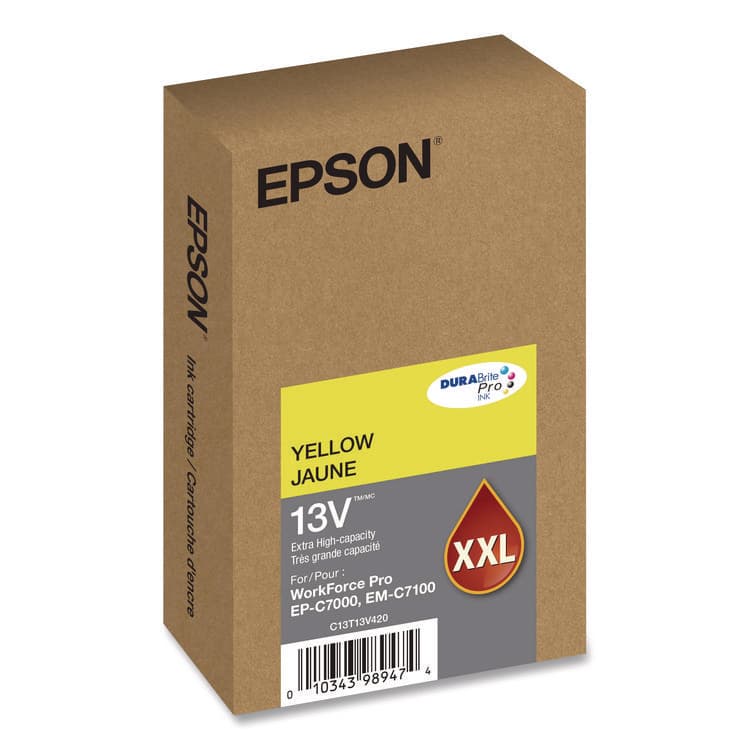 EPSON AMERICA, . T13V420 (T13V) DURABrite Pro Extra High-Yield Ink, 8,000 Page-Yield, Yellow (EPST13V420) thumbnail 2