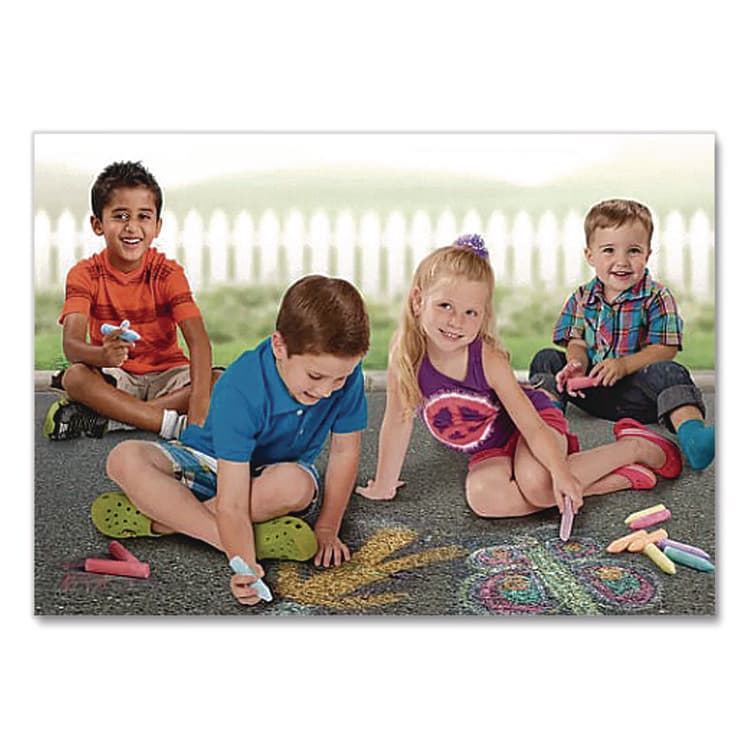 LAROSE INDUSTRIES, LLC Washable Sidewalk Chalk, 12 Assorted Colors, 32 Sticks/Box (CZA108176) thumbnail 3