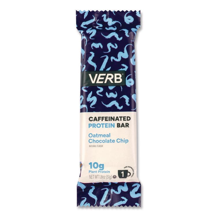 VERB ENERGY Caffeinated Protein Bar, Oatmeal Chocolate Chip, 1.8 oz Bar, 12/Box (GRR22002523) thumbnail 4