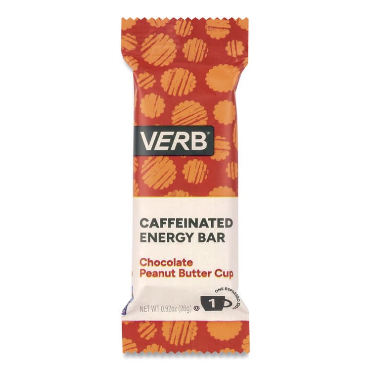 VERB ENERGY Caffeinated Energy Bar, Chocolate Peanut Butter Cup, 0.92 oz Bar, 16/Box (GRR22002524) thumbnail 4
