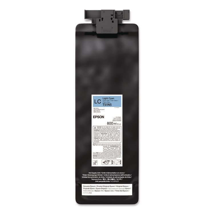 EPSON AMERICA, . T51N520 (T51N) UltraChrome GS3 Eco-Solvent Ink, 800 mL, Light Cyan (EPST51N520)