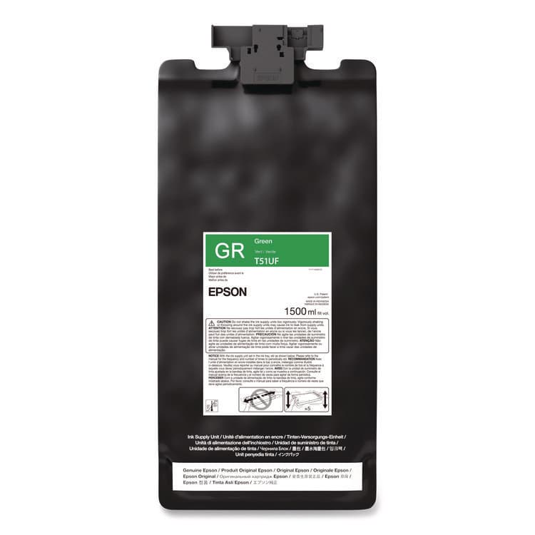 EPSON AMERICA, . T51UF20 (T51U) UltraChrome GS3 Eco-Solvent Ink, 1.5 L, Green (EPST51UF20)