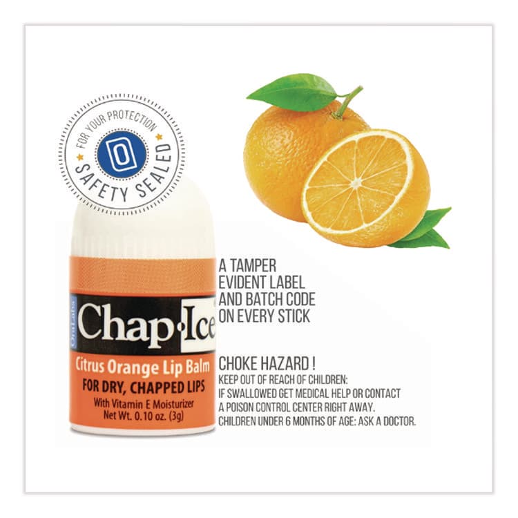 ORALAB'S, . Lip Balm, Cherry/Kiwi/Orange Flavors, 100/Box (LIA840FB) thumbnail 2