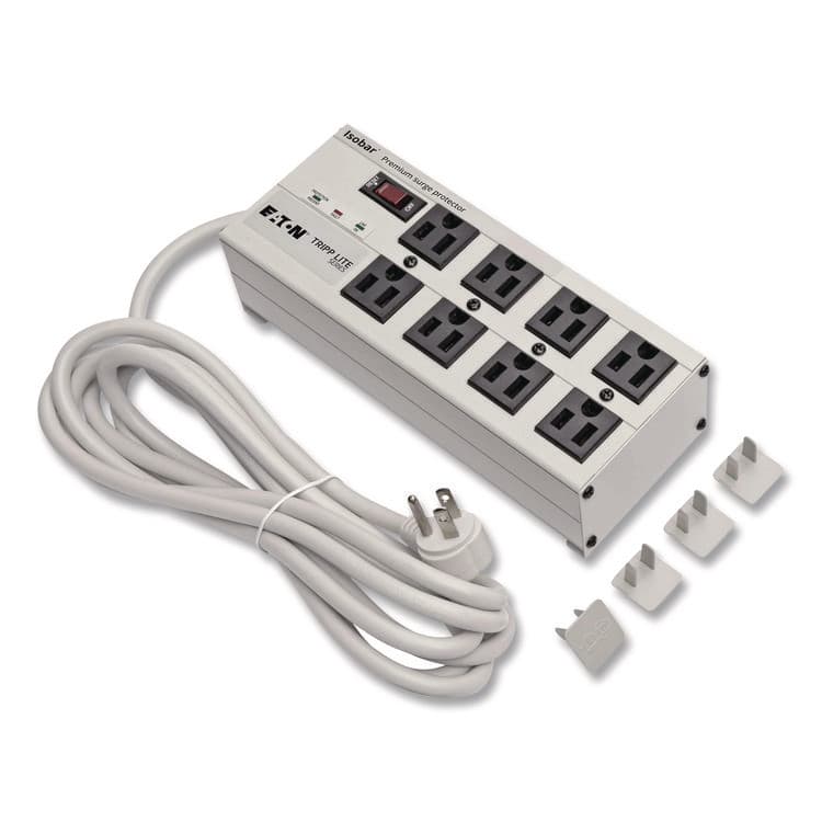 EATON CORPORATION Isobar Premium Surge Suppressor, 8 AC Outlets, 25 ft Cord, 3,840 J, Light Gray (TRPISOBAR825ULT)