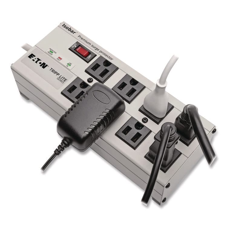 EATON CORPORATION Isobar Premium Surge Suppressor, 8 AC Outlets, 25 ft Cord, 3,840 J, Light Gray (TRPISOBAR825ULT) thumbnail 4