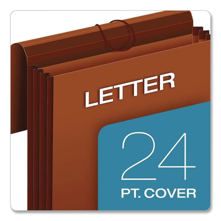 TOPS BUSINESS FORMS Heavy-Duty Expanding Wallet with Flap and Cord Closure, 7" Expansion, 1 Pocket, Letter Size, Redrope (PFXCL1084GLHD) thumbnail 3