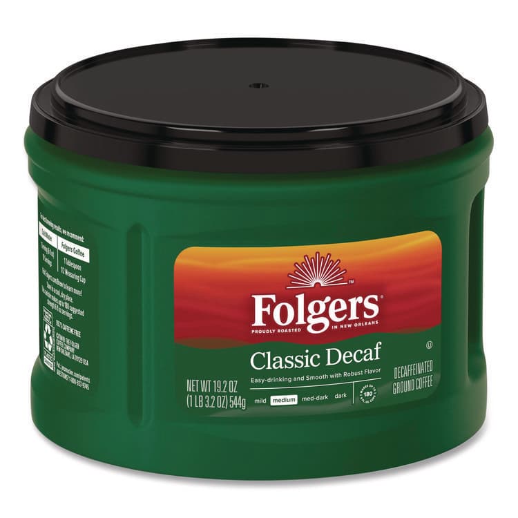 J.M. SMUCKER CO. Classic Decaf Ground Coffee, Classic Roast Decaffeinated, 19.2 oz, Can, 6/Carton (FOL00374CT) thumbnail 3