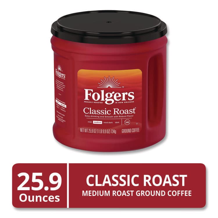 J.M. SMUCKER CO. Coffee, Classic Roast, Ground, 25.9 oz Canister, 6/Carton (FOL20421CT) thumbnail 4