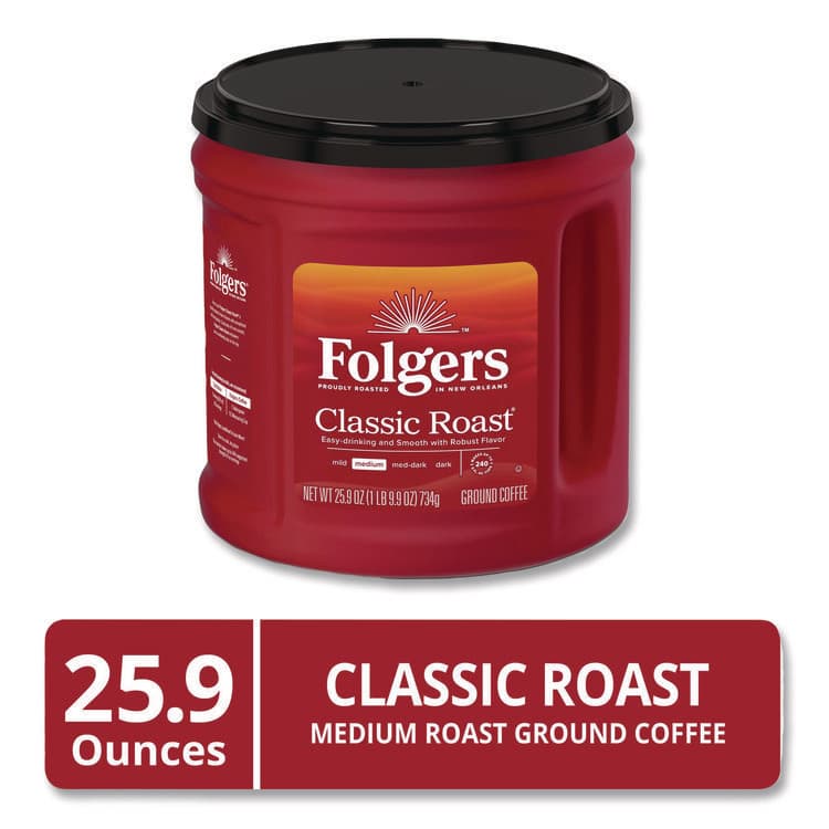 J.M. SMUCKER CO. Coffee, Classic Roast, Ground, 25.9 oz Canister (FOL20421EA) thumbnail 2