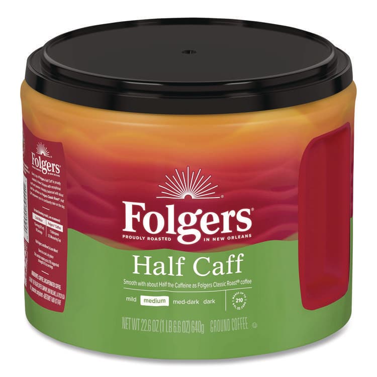 J.M. SMUCKER CO. Half Caff Ground Coffee, 22.6 oz Canister, 6/Carton (FOL20527CT) thumbnail 2