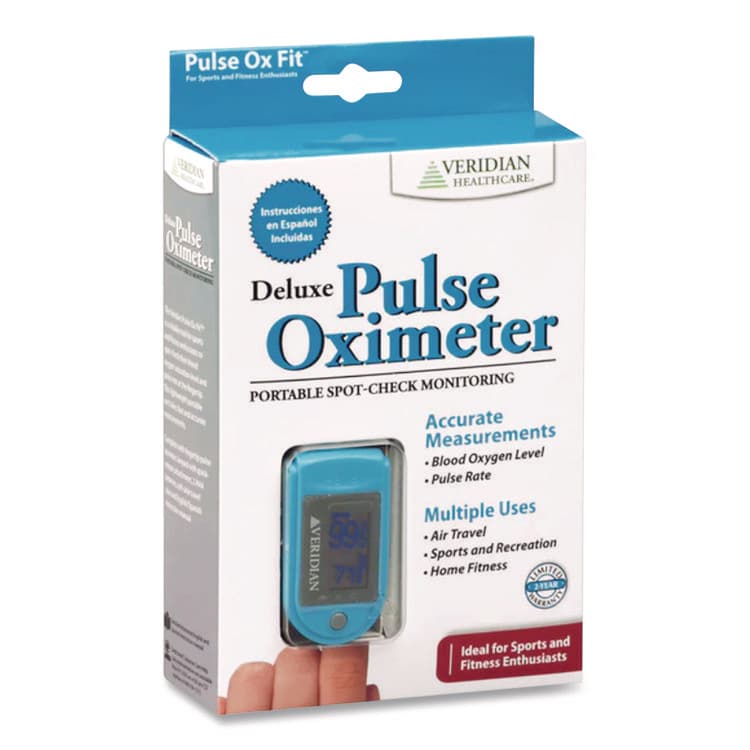 VERIDIAN HEALTHCARE Fingertip Pulse Oximeter, Blue/Gray (VRH1150D) thumbnail 4