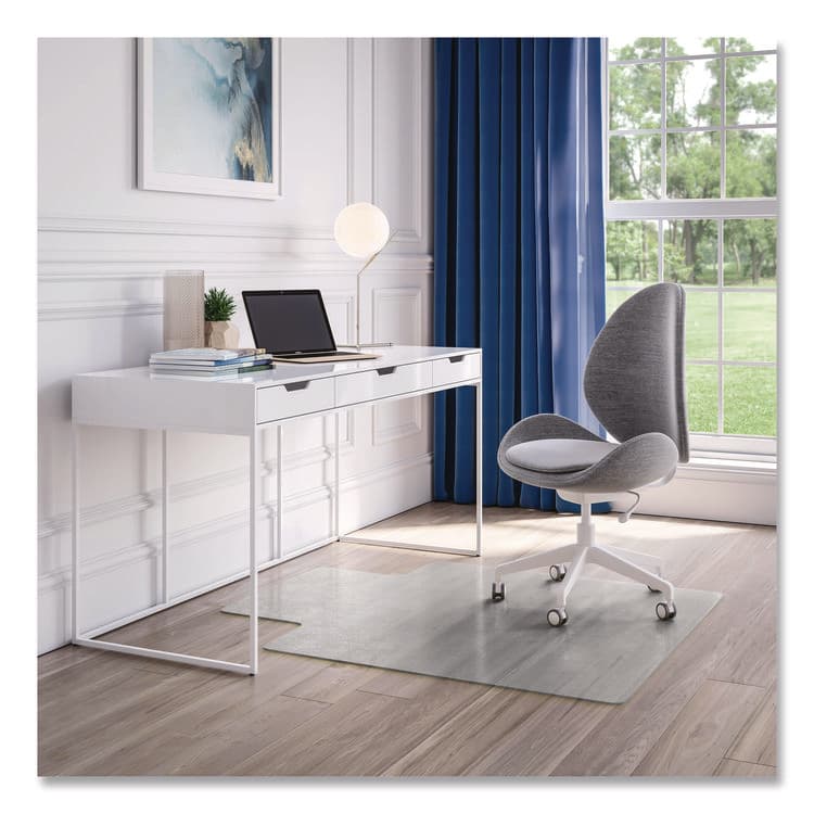 DEFLECTO CORPORATION OceanMat Hard Floor Chair Mat for Hard Floors, Rectangular with Lip, Straight Edges, 36" x 48", Clear (DEFCM2G112OCB)