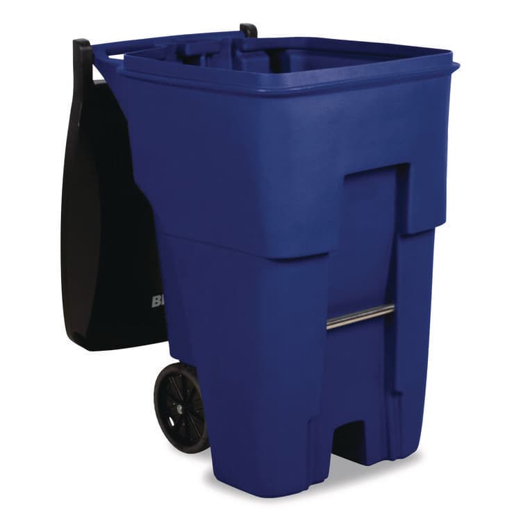 RUBBERMAID COMMERCIAL PROD. Square Brute Rollout Container, 95 gal, Resin, Blue (RCP9W2273BLU) thumbnail 4