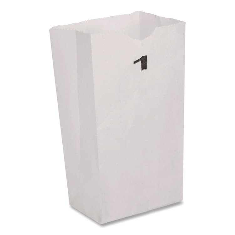 ROSS & WALLACE PAPER PRODUCTS, . Grocery Paper Bags, 1# Size, 30# Basis Weight, 3.5" x 2.25" x 6.63", White, 500/Bundle (BAGGWHT1500) thumbnail 2