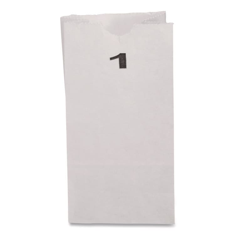 ROSS & WALLACE PAPER PRODUCTS, . Grocery Paper Bags, 1# Size, 30# Basis Weight, 3.5" x 2.25" x 6.63", White, 500/Bundle (BAGGWHT1500) thumbnail 3