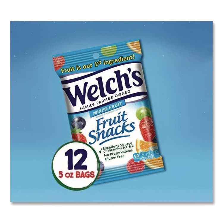 DR PEPPER SNAPPLE GROUP, . Fruit Snacks, Mixed Fruit, 5 oz Pouch, 12/Carton (WELPIM05098) thumbnail 2