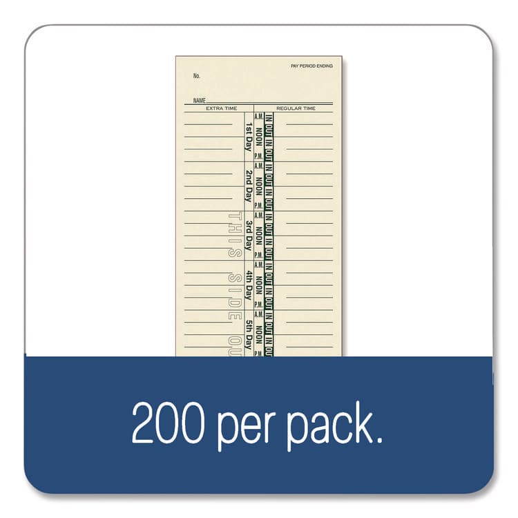 CARDINAL BRANDS . Time Cards for Acroprint, Amano and Lathem Time Clocks, One Side, 3.38 x 9, 200/Pack (ABF9656200) thumbnail 4