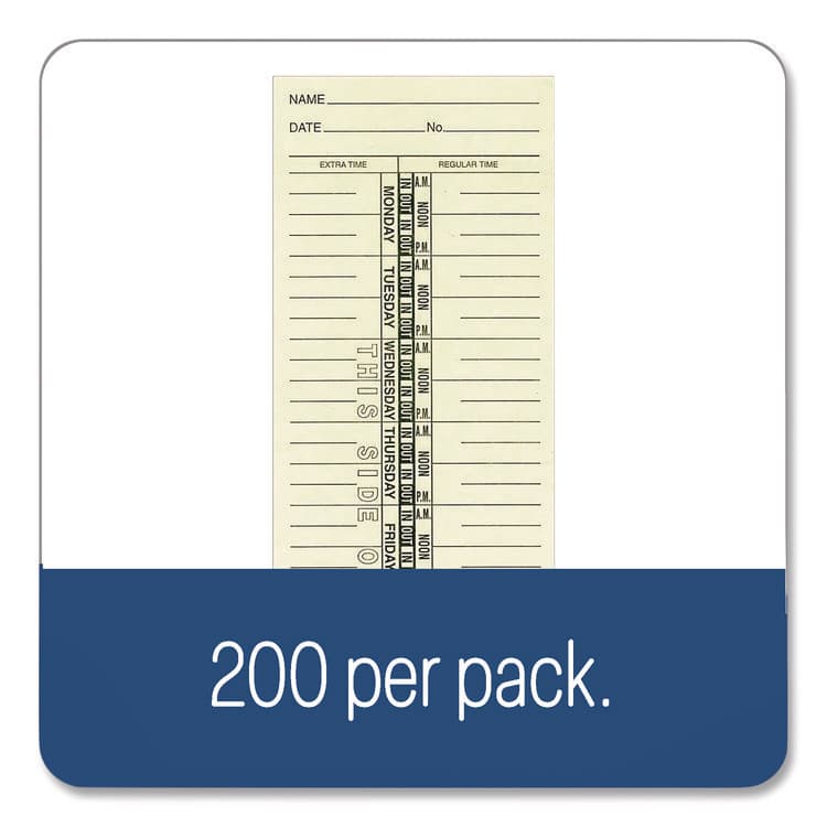 CARDINAL BRANDS . Time Cards for Acroprint, Amano and Lathem Time Clocks, One Side, Weekly, 3.38 x 9, 200/Pack (ABF9659200) thumbnail 4