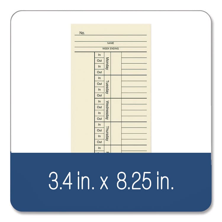 CARDINAL BRANDS . Time Cards for Acroprint, Amano and Lathem Time Clocks, Two Sides, 3.4 x 8.25, 200/Pack (ABF9660200) thumbnail 3