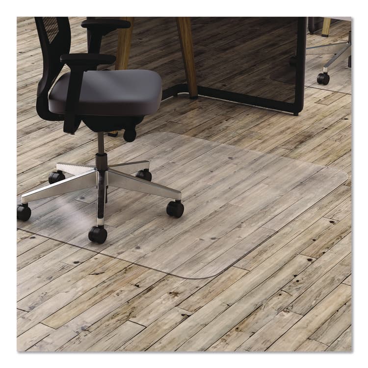 DEFLECTO CORPORATION Clear All Day Use Chair Mat for Hard Floors, Rectangular, Straight Edges, 45" x 53", Clear (DEFCM21242PC)