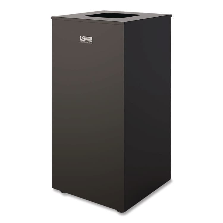 SUNCAST CORPORATION Square Metal Decorative Can, Steel, 24 gal, Black (SUAMTCSQ240)