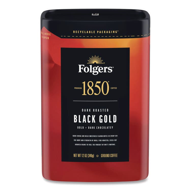 J.M. SMUCKER CO. Black Gold Roast Ground Coffee, 12 oz Canister, 6/Carton (FOL12722) thumbnail 2